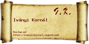 Iványi Kornél névjegykártya