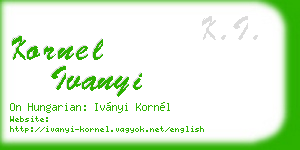 kornel ivanyi business card